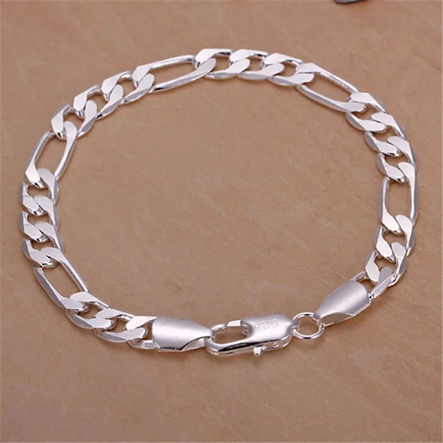 wholesale Noble fashion silver color Gold color 8MM men Women Bracelet charm Elegant chain high quality jewelry H200