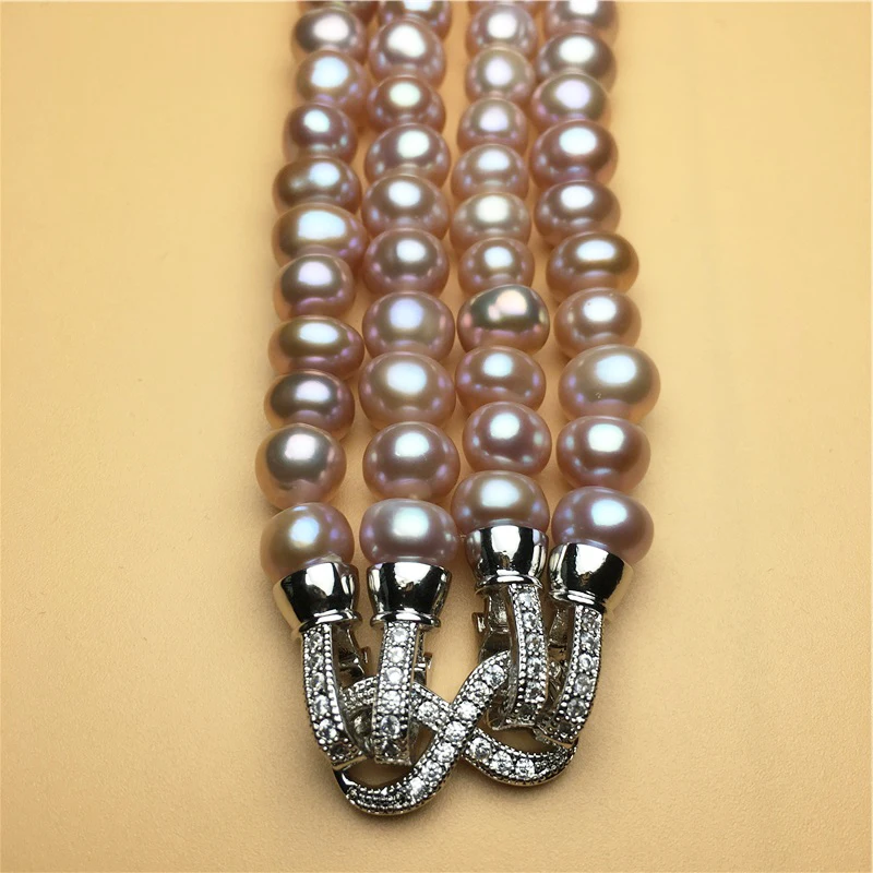 2020 Real Natural Freshwater Pearl Necklace 8-9mm Silver Pearl Chokers Necklaces For Women Jewelry Fashion Birthday Gift