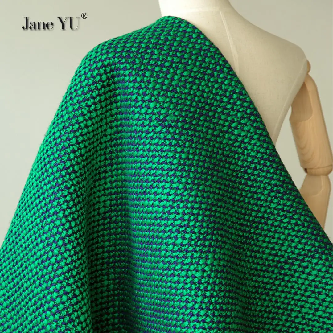 

JaneYU 2022 New Fashion Wool Knitting Texture Autumn&Winter Thick Tweed Over Fabric DIY Coat Fabric