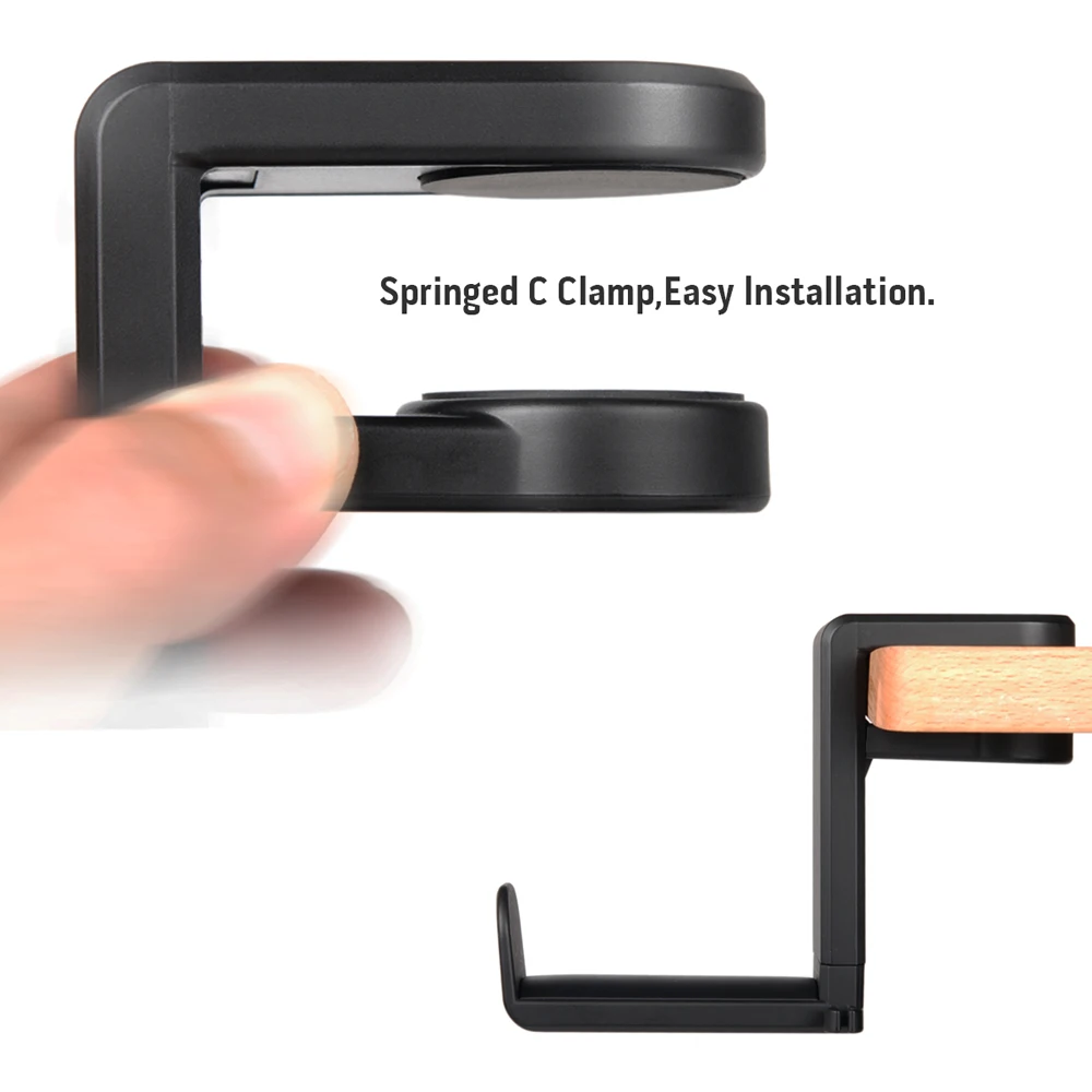 Soporte de auriculares para juegos de PC, gancho para auriculares, soporte de suspensión con brazo ajustable y giratorio, abrazadera de escritorio, soporte Universal para bolsa