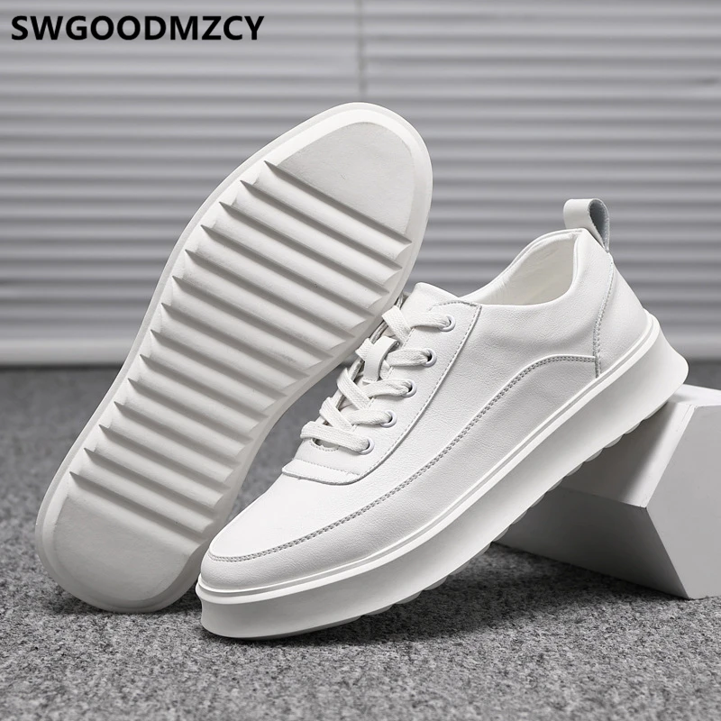 White Mens Shoes Genuine Leather Sneakers Mens Shoes Casual Fashion Designer Shoes Men High Quality Luxury Brand Zapatos De Homb