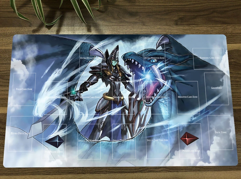 

YuGiOh Dark Magician the Dragon Knight TCG Mat Anime Trading Card Game Mat CCG Playmat Anti-slip Mouse Pad 60x35cm Free Bag