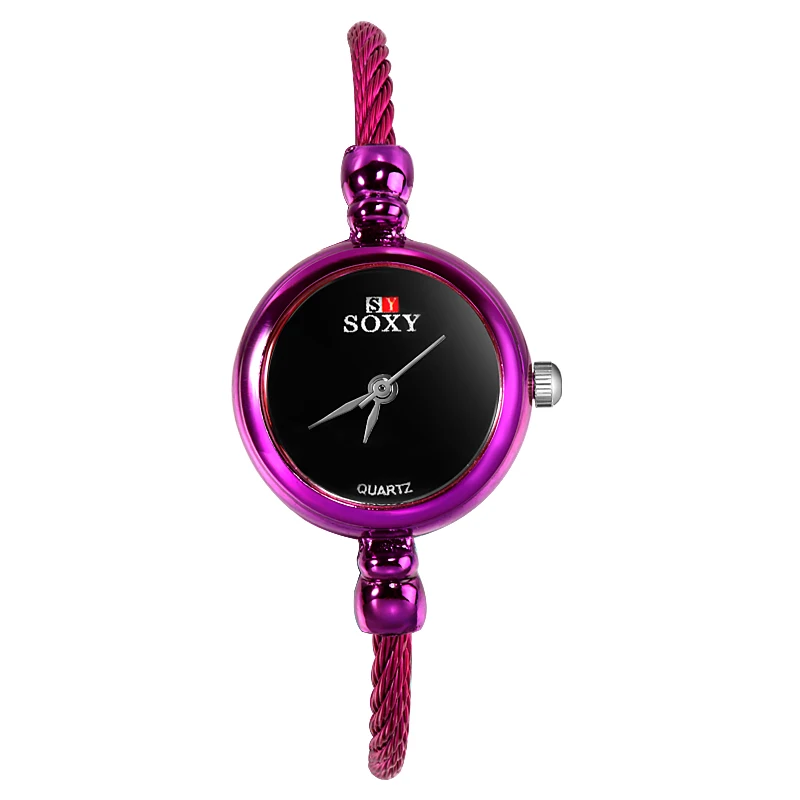 Relojes de pulsera púrpura pequeños de lujo para Mujer, Reloj de acero inoxidable para Mujer, Reloj minimalista, relojes de moda para Mujer