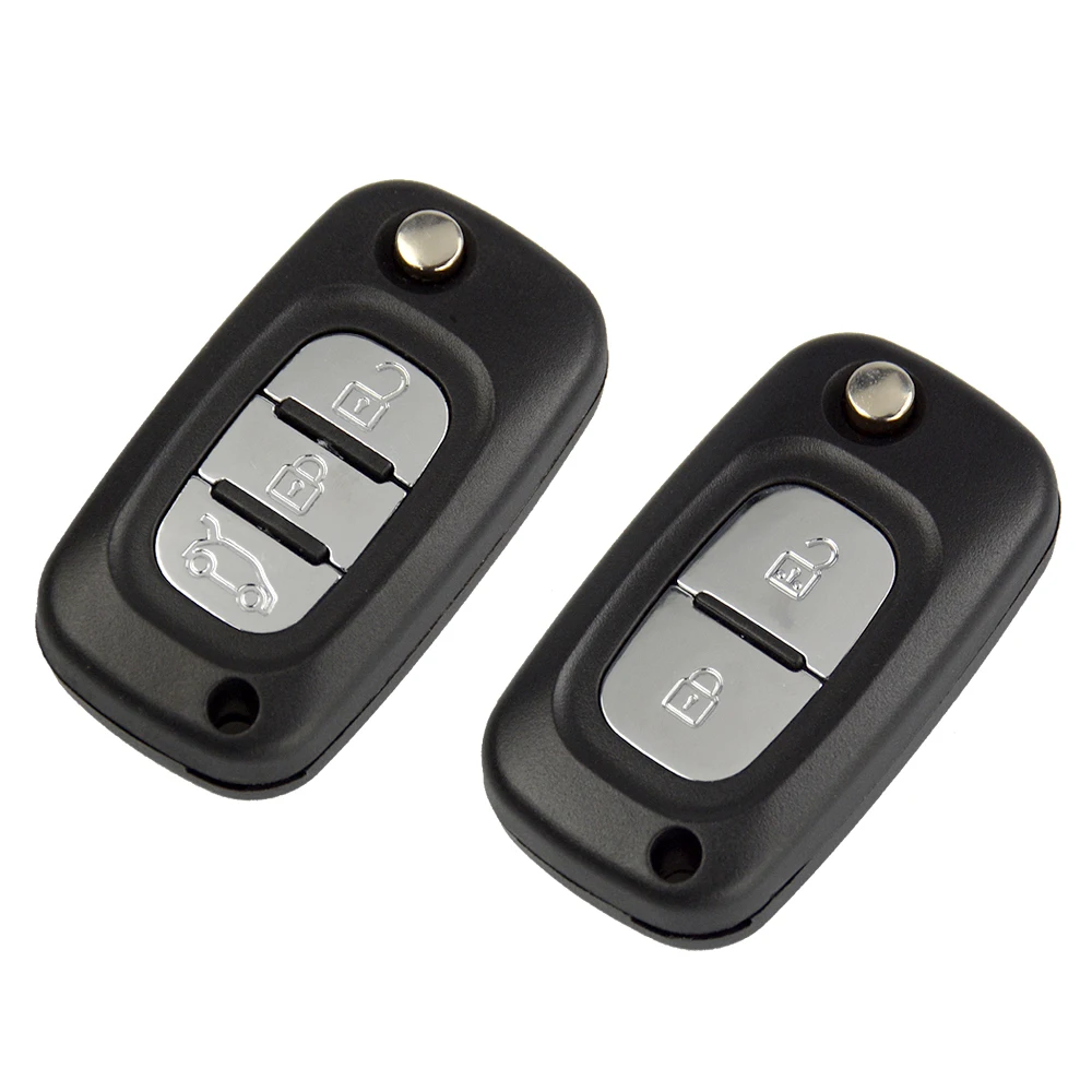 OkeyTech 2/3 Buttons For Renault Clio 3 Megane 3 Kangoo Modus Remote Flip Folding Fob Car Key Shell Case Fob Uncut Blade