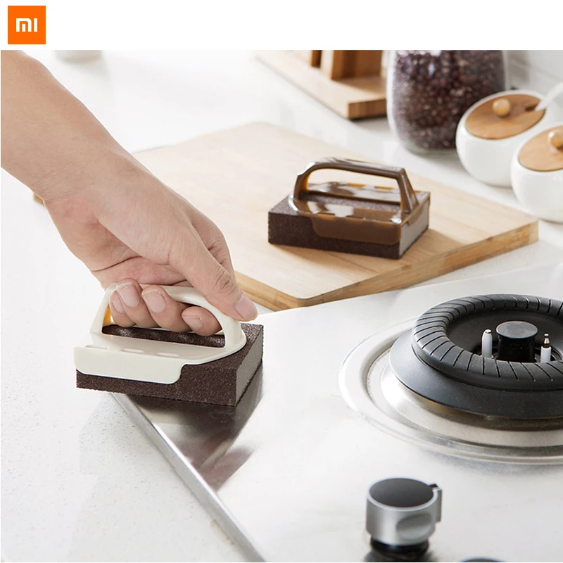 شاومي الإبداعية نانو الصنفرة الإسفنج ممسحة مع مقبض ديسكالر تنظيف فرشاة ل وعاء أسفل الصدأ إزالة التلوث ماجيك مسح