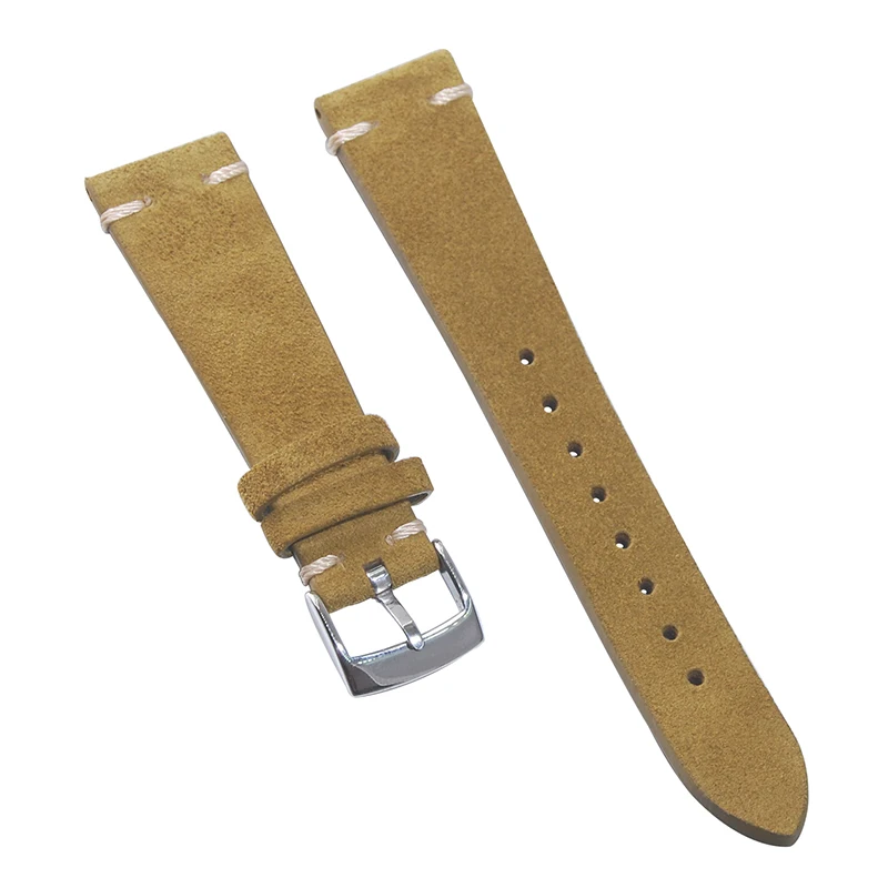 Suede Vintage Hand-Stitched Leather Watch Band soft leather  strap  Vintage Country 18mm19mm 20mm Watch Strap  Watchbands