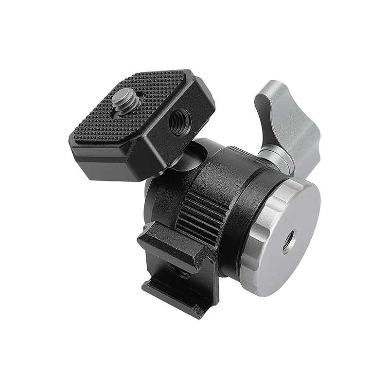 CAMVATE Многофункциональный фонарь с поворотом на 360 ° и углом наклона 90 ° с винтовым соединителем 1/4 дюйма и двойными креплениями для штатива камеры