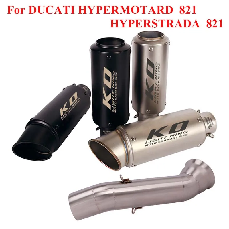 

Motorcycle Exhaust Muffler Escape Silencer Tips Connect Link Tube for DUCATI HYPERMOTARD 821 HYPERSTRADA 821 2013-2018