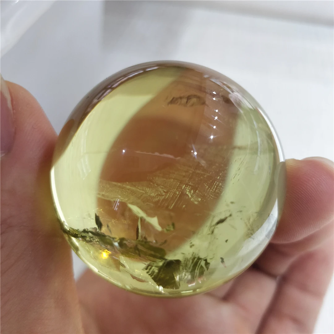 Natural High Quality Clear Citrine Quartz Crystal Ball Genuine Gemstones Feng Shui God Of Wealth Home Decorative Items Stone Age