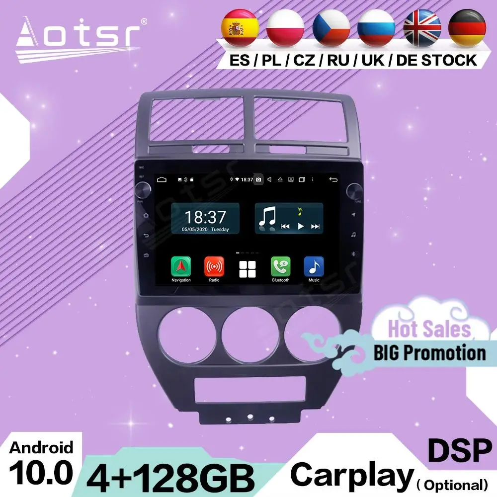 

128G Carplay мультимедийная стереосистема Android для Jeep Compass MK 2006 2007 2008 2009 2010 GPS навигация Автомагнитола видеоприемник головное устройство