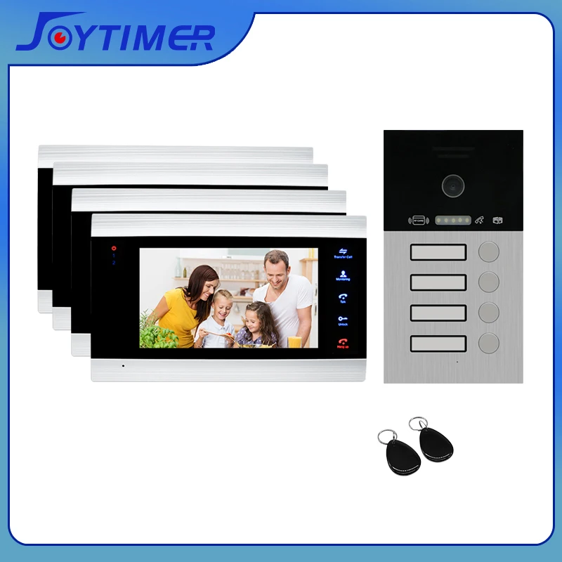 

New Video Intercom For Home Doorbell 7" Monitor HD Camera Suitable For Multi-Family One Key Unlock Auto Record Access Control