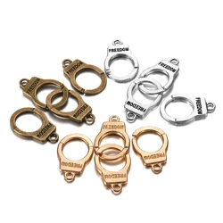 10 set/lot 14.7x 23mm Charms Handcuffs Hook Bracelet Clasps Connectors For DIY Jewelry Making Components Supplies Accessories