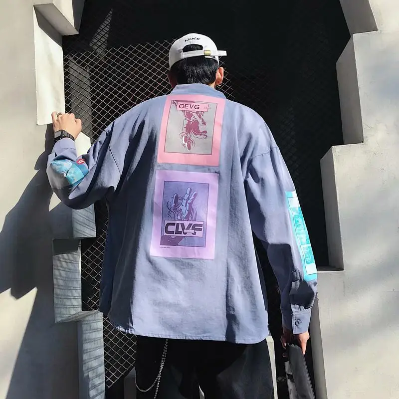 Cárdigan de estilo japonés para hombre, chaqueta holgada con estampado de moda, estilo Harajuku, Kimono, Tops de otoño