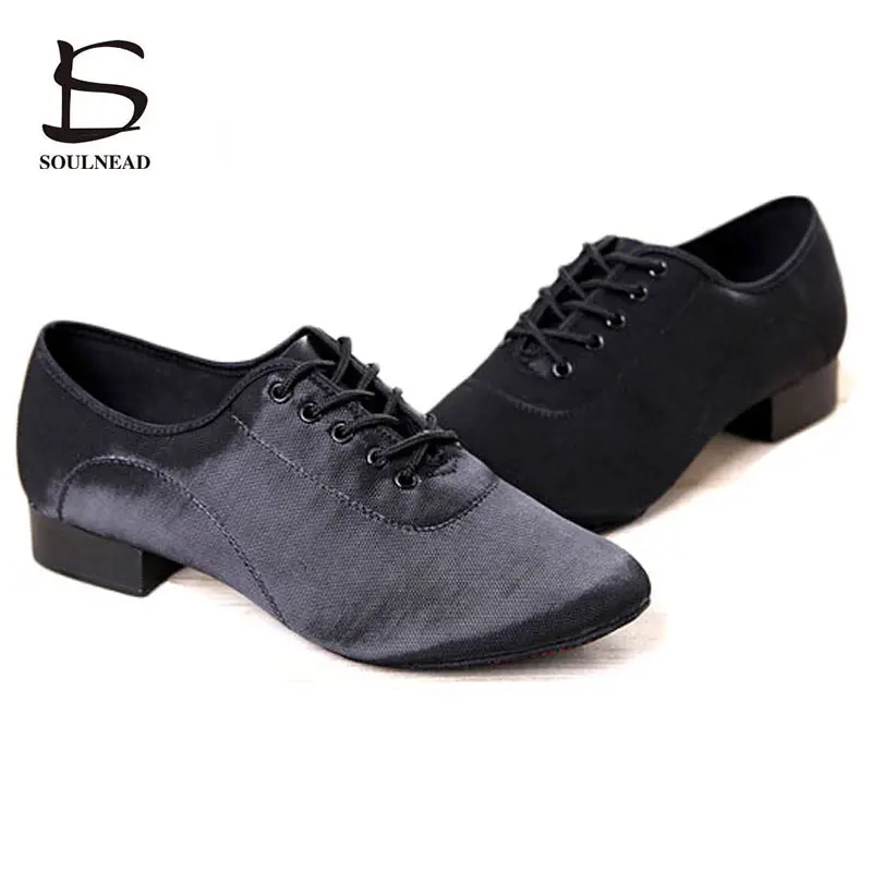 Zapatos de baile de Salsa para hombre, calzado de baile latino de salón, suela suave, zapatos de práctica de Tango, zapatillas de baile de tacón