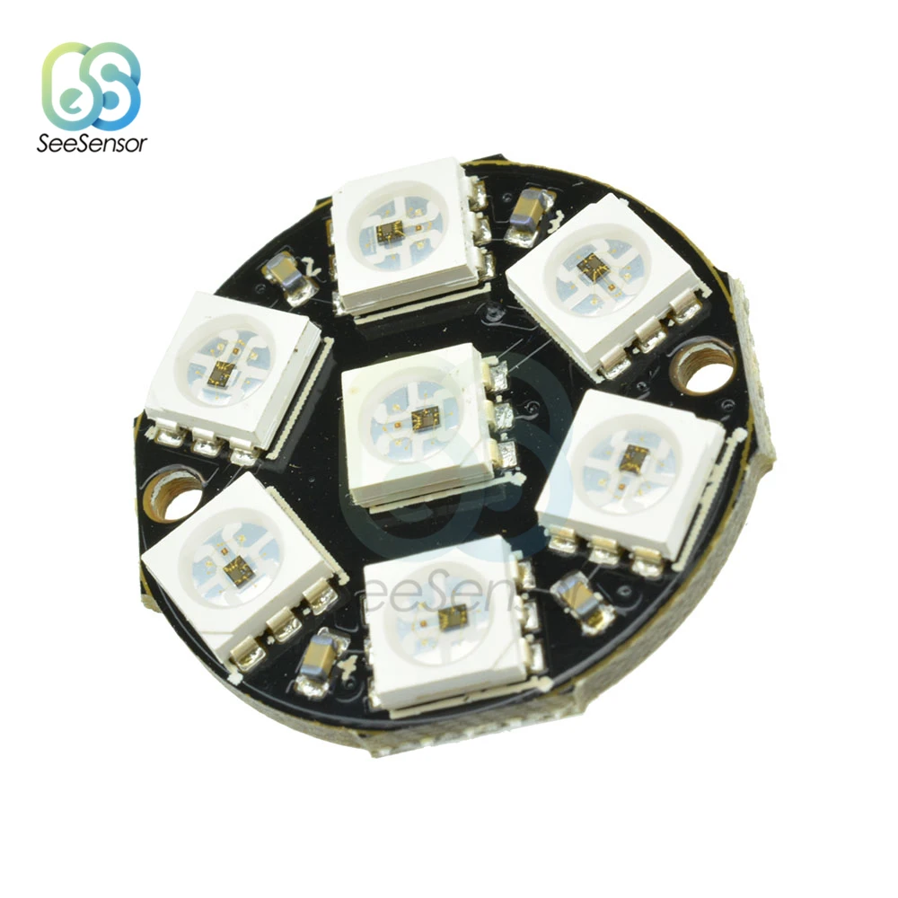 RGB LED Ring 1 3 4 7 8 12 16 24 Bits LEDs WS2812 5050 RGB LED Ring Lamp Light with Integrated Drivers