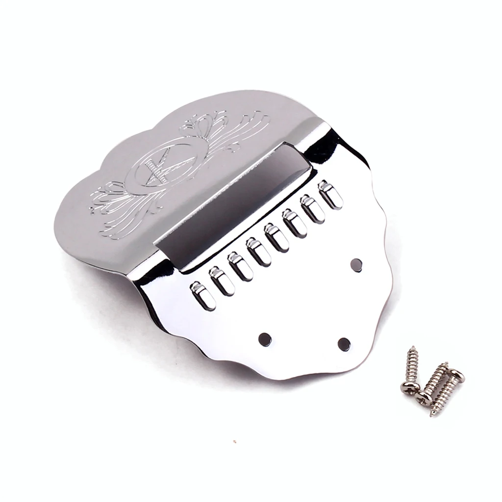 Mandolin Chrome  Tailpiece With 3pc Screws FOR Mandolin Replacement