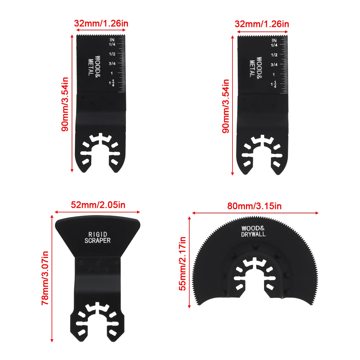 4pc/set  80mm 52mm 32mm 65 Manganese Steel Saw Blade Power Tool Accessories for Wood Cutting Sheet Grinding PVC Cutting Nail Cut