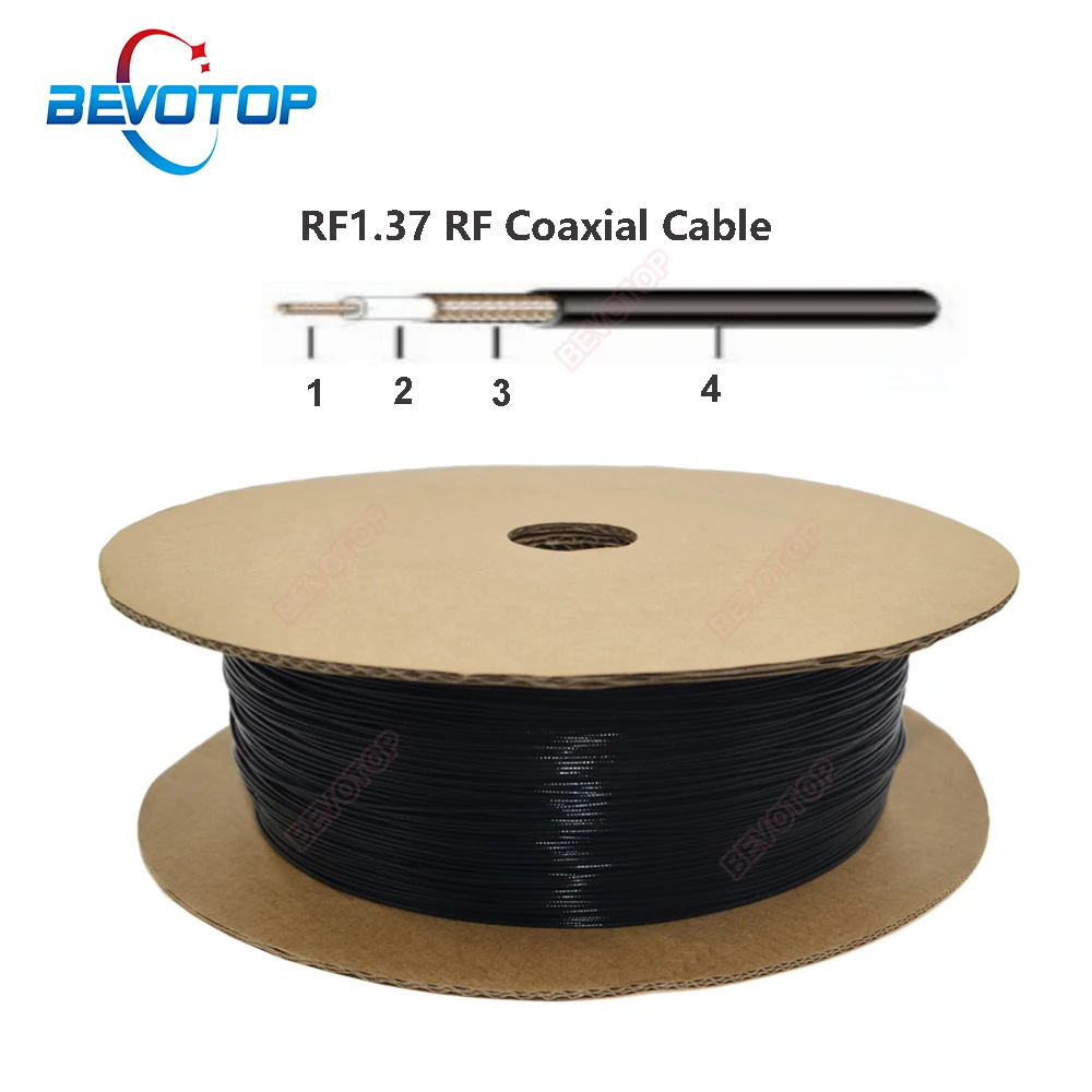 BEVOTOP RF1.37 Cable OD=1.37mm RF Coaxial Pigtail for Coax RF Connector Silver-plated Copper 50 Ohm Extension Cord