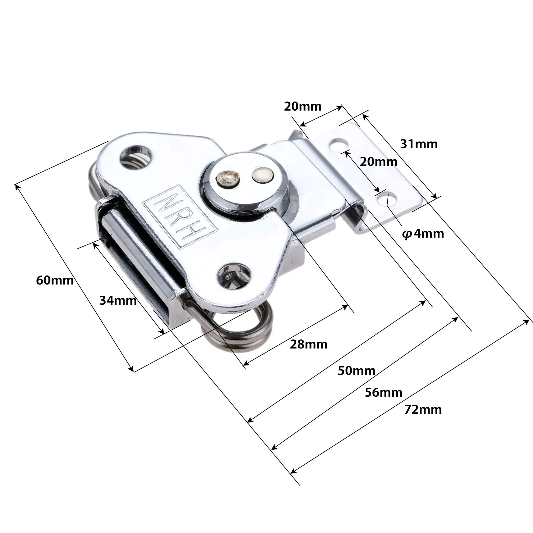 1Pc Stainless Steel Butterfly Lock Airbag Toggle Latch Catch Clamp Wooden Box Toolbox Buckle Rotary Lock for Flight Case 60*72mm