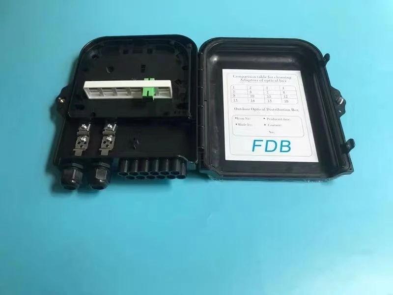 FTTH Distribution Box, Wall-mounted Junction Box, Fiber Optic Enclosure, Black, Good Quality, 12 Cores, 20x25x5cm, 5Pcs