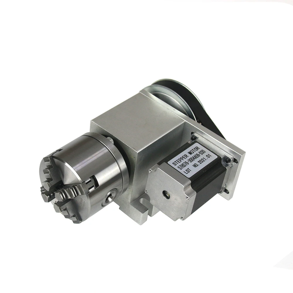 Center Height 65MM 4 Axis Tailstock 4th A Axis Rotary Axis 3/4-jaw 80mm 100mm Chuck CNC Indexing Head NEMA 23 57 Stepper Motor