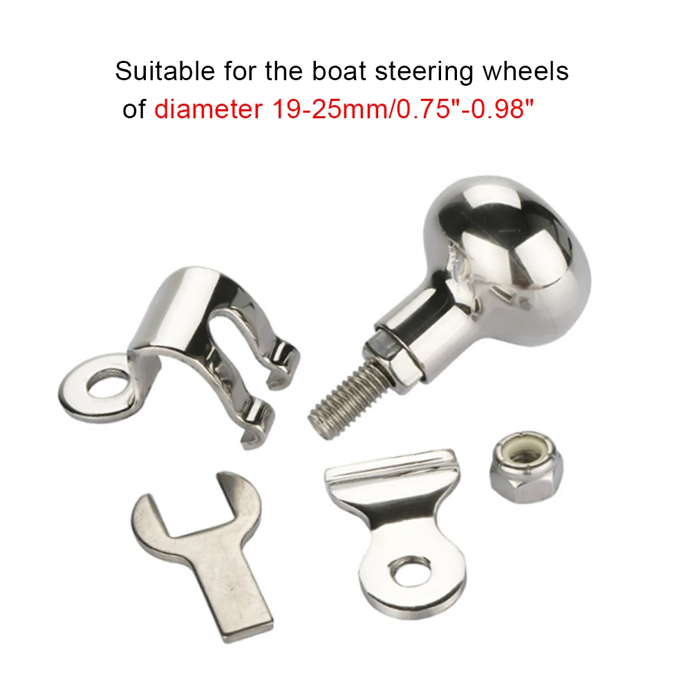 Stainless Steel Boat Steering Wheel Knob Handle Spinner Anti-rust for Marine Yacht Camper Tractors Universal  Marine Accessories