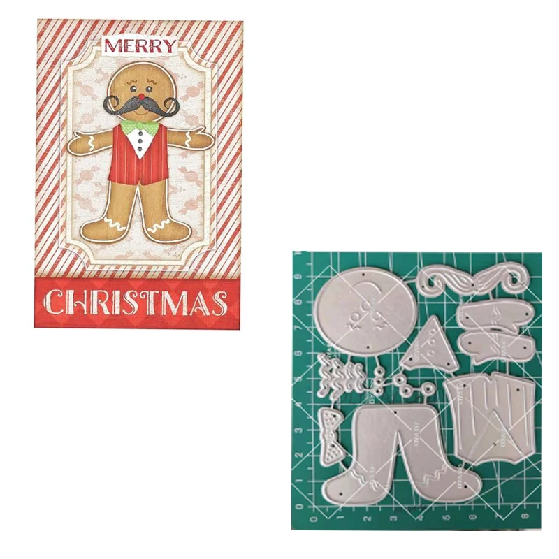 Gentleman Gingrebread Metal Cutting Dies Layering Die Cut Frames For Card Making