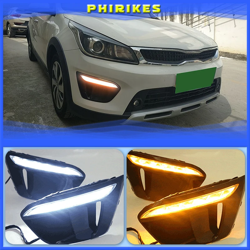 

For KIA RIO X-Line 2018 Daytime Running Lights Car 12V DRL Day Lights Lamp Highlight Auto Driving DRL Super Bright