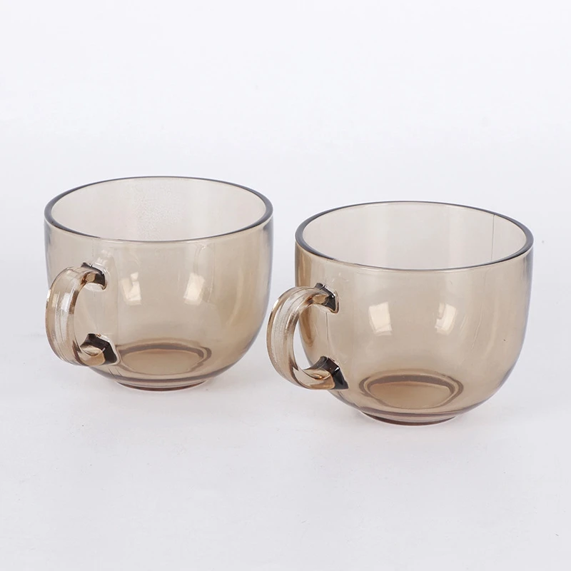 2PCS Coffee Mug Glass Small Simple Modern Casual Latte Mug Milk Cup With Handle Couple Gifts Coffee Cups Mug Drinkware Tea Glass