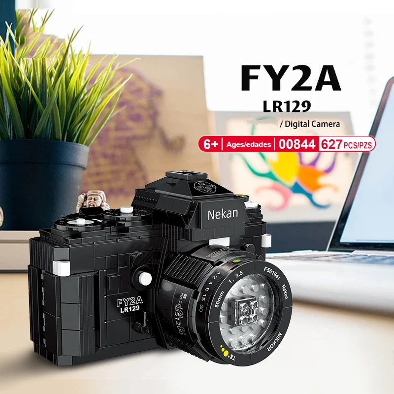 

Classic Slr Digital Camera Mini Block Construction Model Nikoning Fy2a Lr129 Building Brick Educational Toy For Children Gift