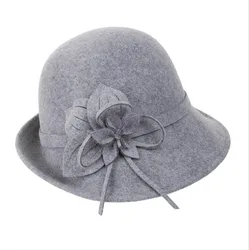2026 100% Wool Flower Decoration Bucket Hat Winter Hat High Quality Beautiful Comfortable New Popular Cool Hats For Women