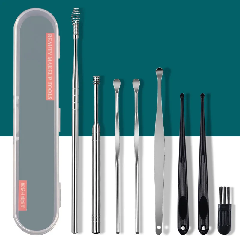 Roestvrij Staal Oor Wax Picker Set, Spiraal, Schoonmaak Lepel, Huisdierverzorging, Schoonheid, Hond, Kat, 6 Stuks, 8 Stuks