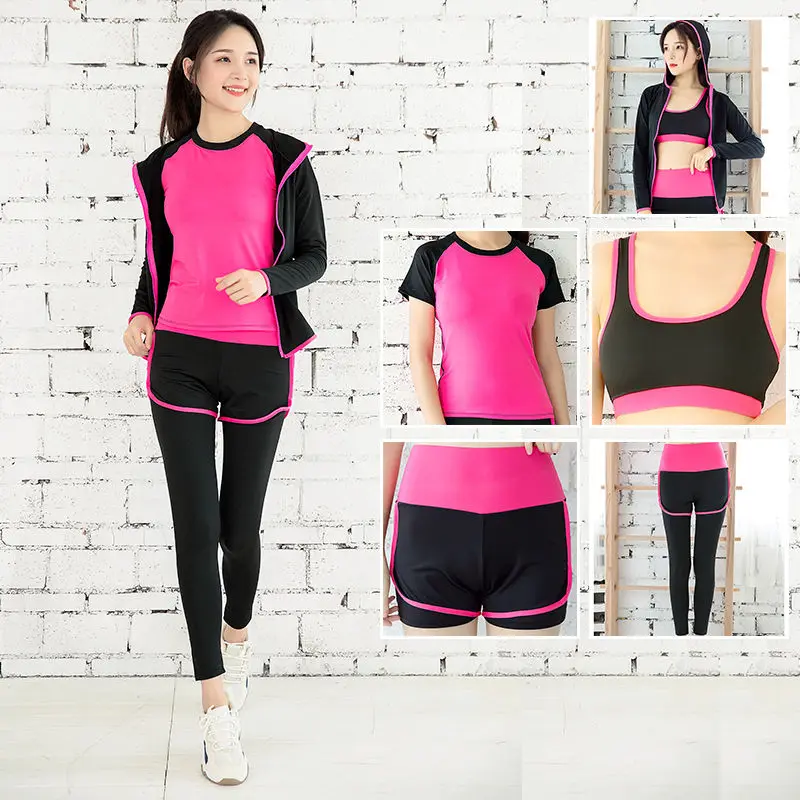 Women Yoga Sets Five piece 5 Set Female Clothing Sets Gym Clothes for Women Sportswear Sports Training Gym Training Clothes 2XL