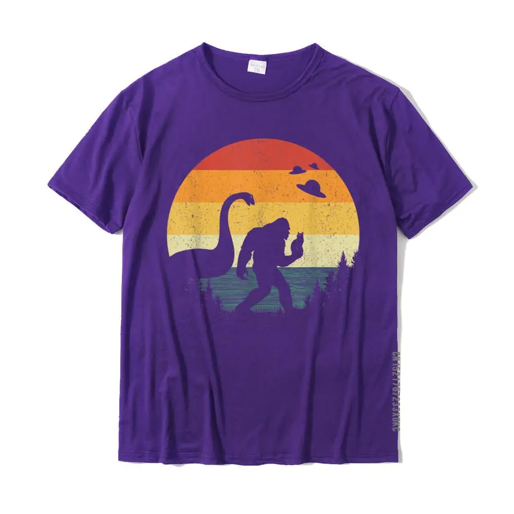 Retro Bigfoot Ufo Abduction Sasquatch Cat Loch Ness Monster T-Shirt Adult Family Crazy Tops & Tees Cotton Tshirts Family