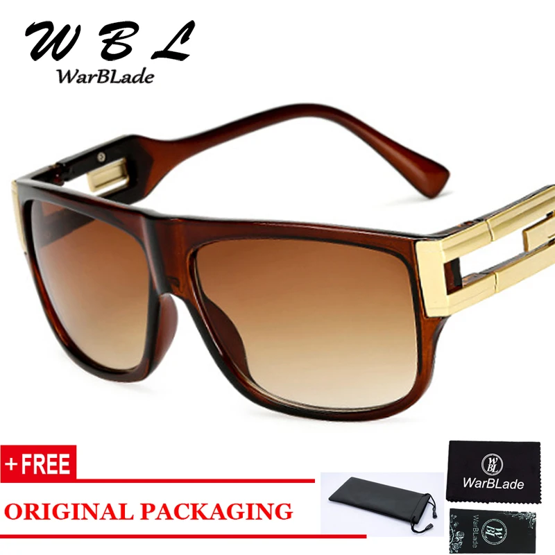 

WarBLade Retro Flat Top Men Square Sunglasses Brand Designer Fashion Gradient Clear Lens Shades Women UV400