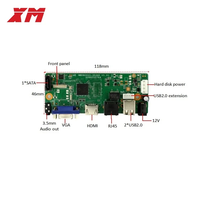 XM 4K 16 Ch NVR H.265 Network Video Recorder 16Channel 5MP 1080P NVR,HDMI Output,NVR BOARD Support Onvif,Mobile monitoring