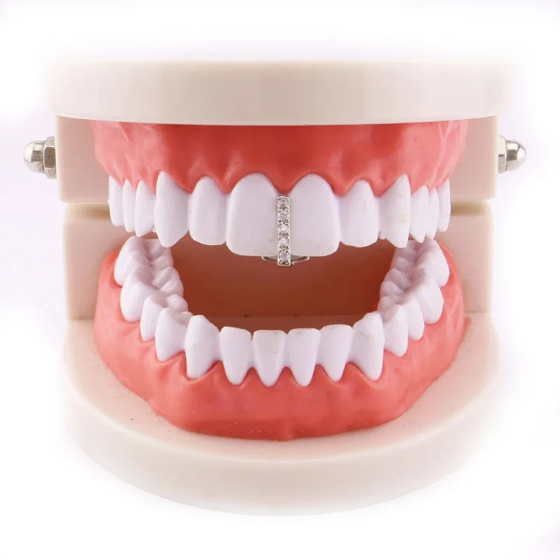 1 قطعة الذهب الفضة اللون Grillz الأسنان غطاء كريستال عصا شكل أعلى الأسنان حالة روك الهيب هوب غطاء الأسنان الشوايات الأقواس الأسنان ديكور #4