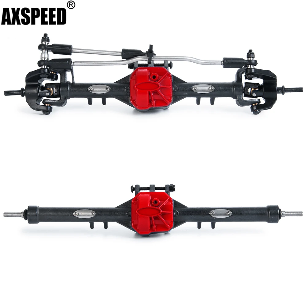 AXSPEED Front Rear Axle Straight Complete Axle for 1/10 Axial SCX10 II 90046 90047 90059 90060 RC Crawler Car Upgrade Parts