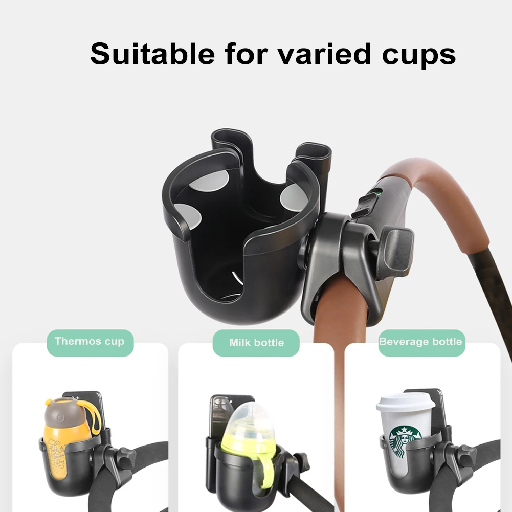 Stroller Cup Holder Universal Cup Holder 2 In 1 Bottle Holder Infant Cup Holder For Buggy Pushchair Wheelchair Bike And More