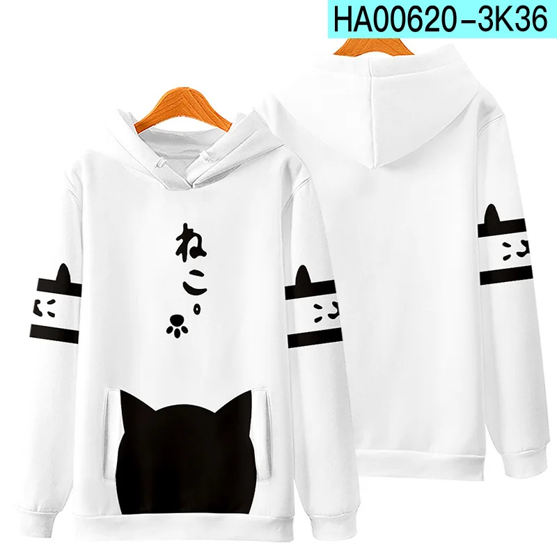 Anime Neko Atsume 3D Print Zip Up Women/men Hoodie Sweatshirt Streetwear Hip Hop Cute Cat Cosplay Zipper Hooded Jacket Outerwear