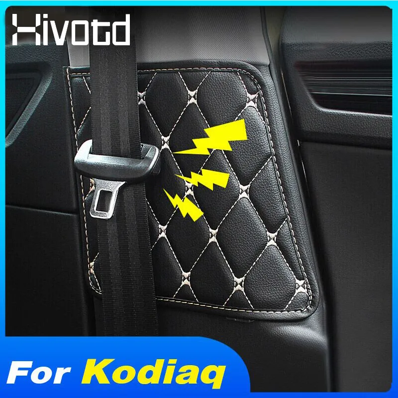 Hivotd For Skoda Kodiaq Accessories Car Seat Safety Belt Protective Crash Mat Cover Interior Decoration Car-Styling 2020 2019