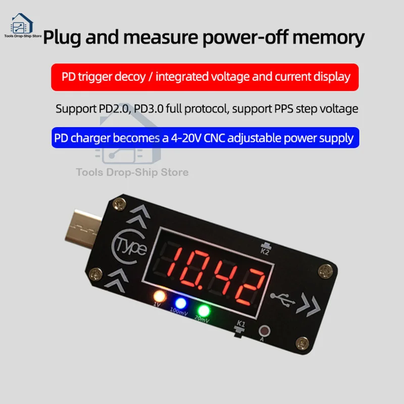 Carregador de Disparo de Carregamento Usb Voltímetro Amperímetro Dispositivo Chamariz tipo c Carregador pd 5v 9v 12v 15v 20v Pps Pd2.0 Pd3.0