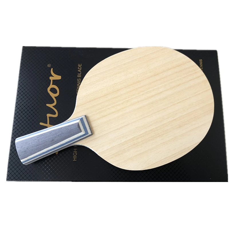 Stuor-Hoja de tenis de mesa de fibra de carbono azul, accesorio ligero para raqueta de Ping Pong, con logotipo dorado, 7 capas, nuevo agarre