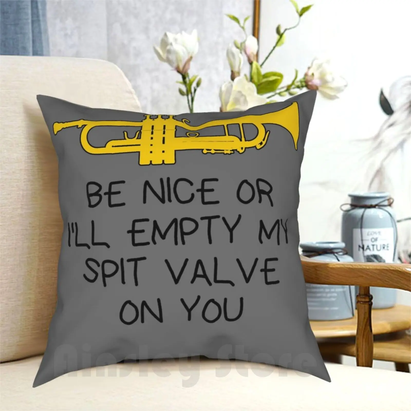 Funny Trumpet Gift , Marching Band , Concert Band-Be Nice Or I’Ll Empty My Spit Valve On You Outdoor Hiking Backpack Waterproof