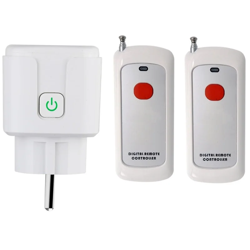 R F Remote Control Socket 110V AC 220V European Standard Plugs with Transmitter EU Standard 433MHz Universal Power On/Off 200m