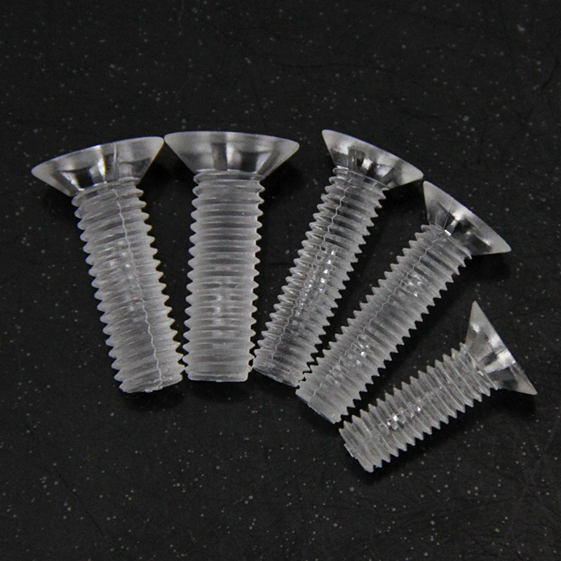 Gratis Verzending 50 Stuks Plastic Schroeven, Nylon, Transparante Schroeven, Pc Verzonken Hoofd, Platte Kop, cross Acryl, M3 M4 M5 M6