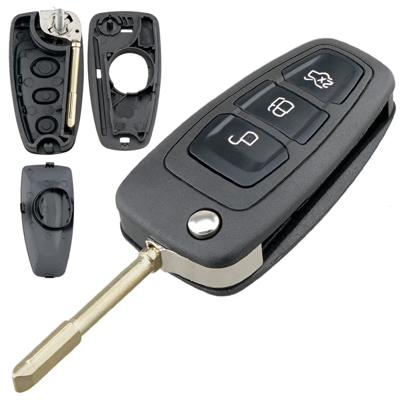 3 Button Car Key Fob Case Shell Replacement FO21 Blade Flip Folding Remote Cover for Ford Focus Mk1 Mondeo Transit Connect