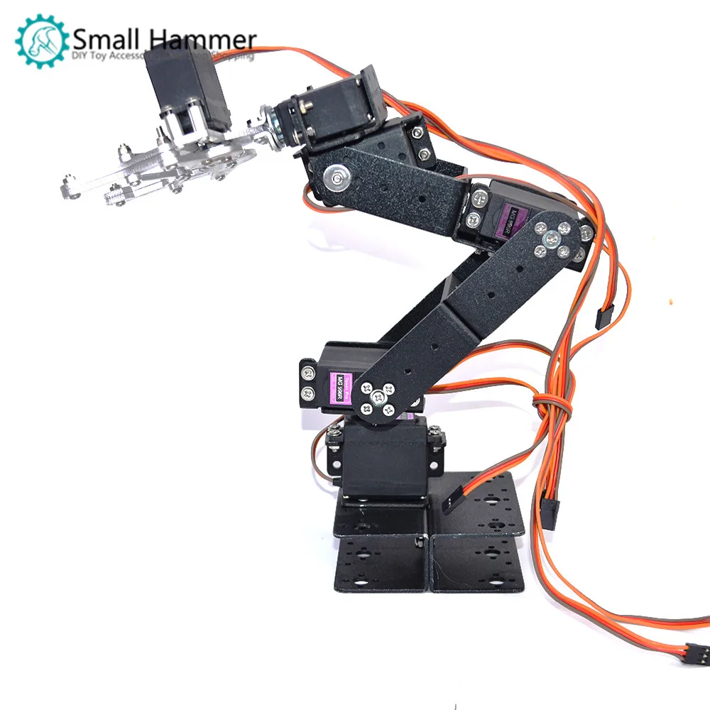 

Manipulator 6 direction freedom mechanical robot arm three-dimensional rotation 6 Servo Motor metal gear for Arduino