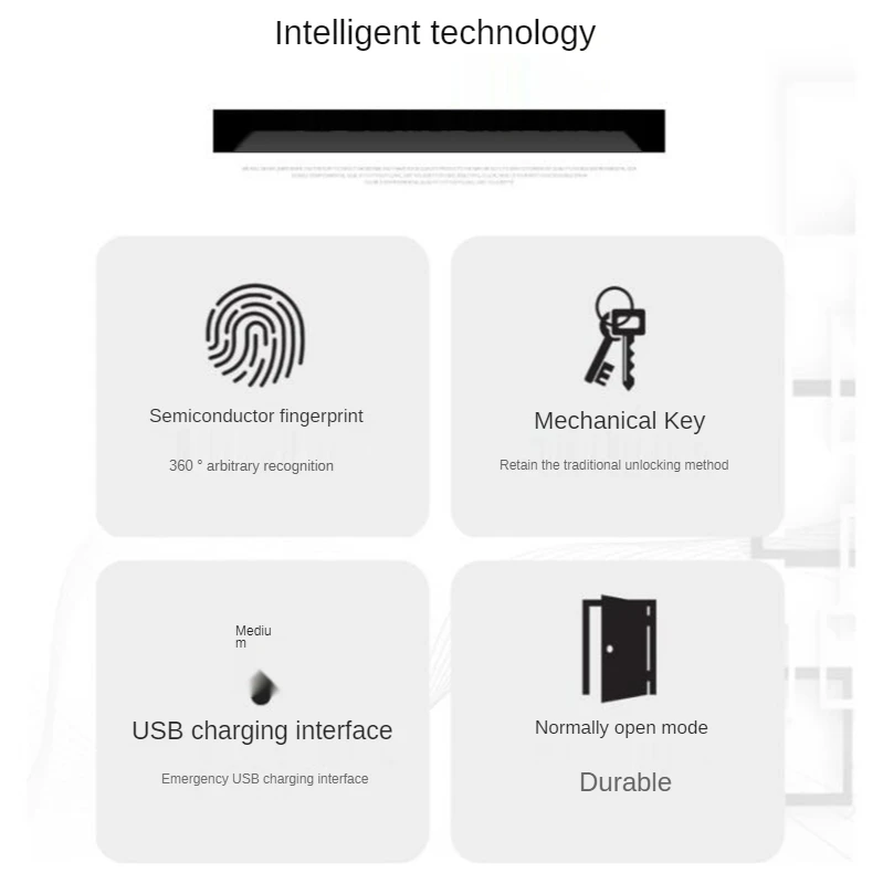 Smart Fingerprint Lock Right Left Open Door Lock USB port Mechanical Key Unlock TTLOCK Bluetooth Lock Office Handle Lock