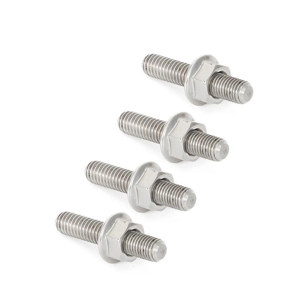 4 Pcs Porta di Scarico Studs & Tubo di Testa Noci Viti Sia-Le Estremità Vite-In Bulloni per Harley Big doppia con letti singoli 84-16 Sportster XL